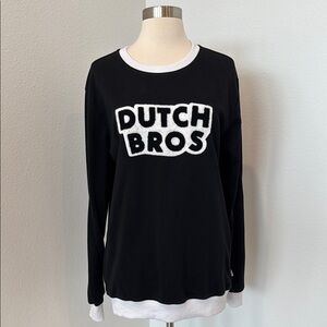 *Flawed* Dutch Bros Coffee Black and White Sweatshirt, Sz M